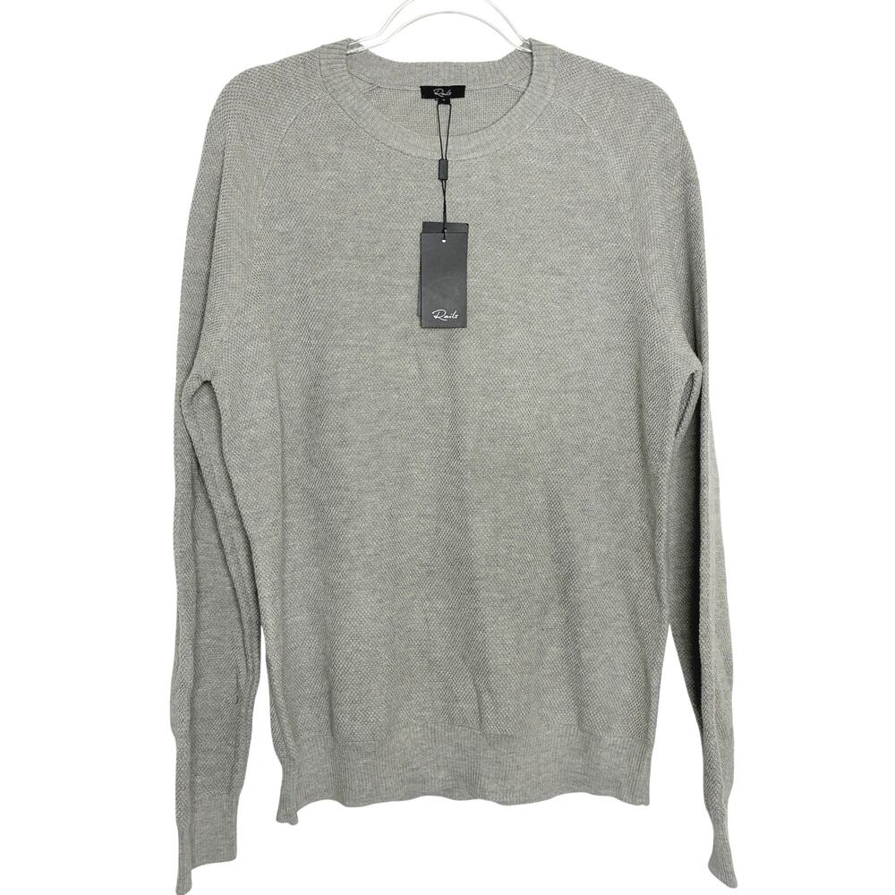 Rails Vann Heather Gray Knit Crew Neck Pullover Sweater NWT Mens Large